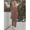 image:imageEkouaer Pajama Sets for Women 2 Piece Lounge Set Short Sleeve Tops and Long Pants Soft Comfy Pjs Sleepwear Outfits SXXLBrown