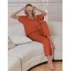 image:imageEkouaer Pajama Sets for Women 2 Piece Lounge Set Short Sleeve Tops and Long Pants Soft Comfy Pjs Sleepwear Outfits SXXLCaramel