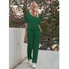 image:imageEkouaer Pajama Sets for Women 2 Piece Lounge Set Short Sleeve Tops and Long Pants Soft Comfy Pjs Sleepwear Outfits SXXLGreen