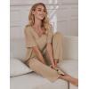 image:imageEkouaer Pajama Sets for Women 2 Piece Lounge Set Short Sleeve Tops and Long Pants Soft Comfy Pjs Sleepwear Outfits SXXLKhaki