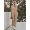 image:imageEkouaer Pajama Sets for Women 2 Piece Lounge Set Short Sleeve Tops and Long Pants Soft Comfy Pjs Sleepwear Outfits SXXLKhaki
