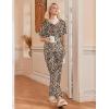 image:imageEkouaer Pajama Sets for Women 2 Piece Lounge Set Short Sleeve Tops and Long Pants Soft Comfy Pjs Sleepwear Outfits SXXLLeopard
