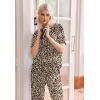 image:imageEkouaer Pajama Sets for Women 2 Piece Lounge Set Short Sleeve Tops and Long Pants Soft Comfy Pjs Sleepwear Outfits SXXLLeopard