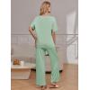 image:imageEkouaer Pajama Sets for Women 2 Piece Lounge Set Short Sleeve Tops and Long Pants Soft Comfy Pjs Sleepwear Outfits SXXLLight Green