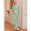 image:imageEkouaer Pajama Sets for Women 2 Piece Lounge Set Short Sleeve Tops and Long Pants Soft Comfy Pjs Sleepwear Outfits SXXLLight Green