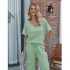 image:imageEkouaer Pajama Sets for Women 2 Piece Lounge Set Short Sleeve Tops and Long Pants Soft Comfy Pjs Sleepwear Outfits SXXLLight Green