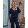 image:imageEkouaer Pajama Sets for Women 2 Piece Lounge Set Short Sleeve Tops and Long Pants Soft Comfy Pjs Sleepwear Outfits SXXLNavy