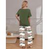 image:imageEkouaer Pajama Sets for Women 2 Piece Lounge Set Short Sleeve Tops and Long Pants Soft Comfy Pjs Sleepwear Outfits SXXLOmbre Green