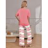image:imageEkouaer Pajama Sets for Women 2 Piece Lounge Set Short Sleeve Tops and Long Pants Soft Comfy Pjs Sleepwear Outfits SXXLOmbre Orange Pink