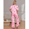 image:imageEkouaer Pajama Sets for Women 2 Piece Lounge Set Short Sleeve Tops and Long Pants Soft Comfy Pjs Sleepwear Outfits SXXLPink Bow Knot