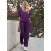 image:imageEkouaer Pajama Sets for Women 2 Piece Lounge Set Short Sleeve Tops and Long Pants Soft Comfy Pjs Sleepwear Outfits SXXLPurple