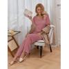 image:imageEkouaer Pajama Sets for Women 2 Piece Lounge Set Short Sleeve Tops and Long Pants Soft Comfy Pjs Sleepwear Outfits SXXLPurple Red