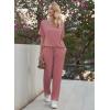 image:imageEkouaer Pajama Sets for Women 2 Piece Lounge Set Short Sleeve Tops and Long Pants Soft Comfy Pjs Sleepwear Outfits SXXLPurple Red