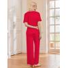 image:imageEkouaer Pajama Sets for Women 2 Piece Lounge Set Short Sleeve Tops and Long Pants Soft Comfy Pjs Sleepwear Outfits SXXLRed