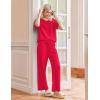 image:imageEkouaer Pajama Sets for Women 2 Piece Lounge Set Short Sleeve Tops and Long Pants Soft Comfy Pjs Sleepwear Outfits SXXLRed