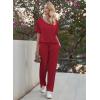 image:imageEkouaer Pajama Sets for Women 2 Piece Lounge Set Short Sleeve Tops and Long Pants Soft Comfy Pjs Sleepwear Outfits SXXLWine