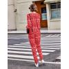 image:imageEkouaer Pajamas Womens Waffle Knit Sleepwear Long Sleeve Top with Pants Casual Pjs Loungewear Set SXXLChristmas