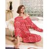 image:imageEkouaer Pajamas Womens Waffle Knit Sleepwear Long Sleeve Top with Pants Casual Pjs Loungewear Set SXXLChristmas