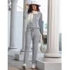 image:imageEkouaer Pajamas Womens Waffle Knit Sleepwear Long Sleeve Top with Pants Casual Pjs Loungewear Set SXXLLight Grey