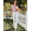 image:imageEkouaer Pajamas for Women Set Button Up Pjs Short Sleeve Ruffle Sleepwear Notch Collar Bride Soft Pj Lounge Sets SXXLBlack Heart