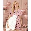 image:imageEkouaer Pajamas for Women Set Button Up Pjs Short Sleeve Ruffle Sleepwear Notch Collar Bride Soft Pj Lounge Sets SXXLBlack Heart