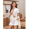 image:imageEkouaer Pajamas for Women Set Button Up Pjs Short Sleeve Ruffle Sleepwear Notch Collar Bride Soft Pj Lounge Sets SXXLColorful Bow Tie