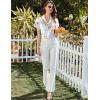 image:imageEkouaer Pajamas for Women Set Button Up Pjs Short Sleeve Ruffle Sleepwear Notch Collar Bride Soft Pj Lounge Sets SXXLColorful Bow Tie