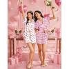 image:imageEkouaer Pajamas for Women Set Button Up Pjs Short Sleeve Ruffle Sleepwear Notch Collar Bride Soft Pj Lounge Sets SXXLWhite Love Heart