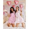 image:imageEkouaer Pajamas for Women Set Button Up Pjs Short Sleeve Ruffle Sleepwear Notch Collar Bride Soft Pj Lounge Sets SXXLWhite Love Heart