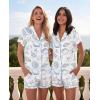 image:imageEkouaer Pajamas for Women Set Button Up Pjs Short Sleeve Ruffle Sleepwear Notch Collar Bride Soft Pj Lounge Sets SXXLWhite Sea Shell
