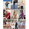 image:imageEkouaer Silk Pajamas for Women Short Sleeve Sleepwear Soft Button Down Loungewear 2 Piece Satin Pjs Shorts SetBow Knot Pink