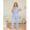 image:imageEkouaer Womens Pajama Sets Button Down Pjs Lounge Sets 2 Piece Short Sleeve Sleepwear Soft Comfy LoungewearCherry