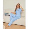 image:imageEkouaer Womens Pajama Sets Button Down Pjs Lounge Sets 2 Piece Short Sleeve Sleepwear Soft Comfy LoungewearCool Blue