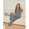 image:imageEkouaer Womens Pajama Sets Button Down Pjs Lounge Sets 2 Piece Short Sleeve Sleepwear Soft Comfy LoungewearGrey