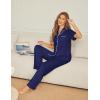 image:imageEkouaer Womens Pajama Sets Button Down Pjs Lounge Sets 2 Piece Short Sleeve Sleepwear Soft Comfy LoungewearNavy Blue
