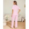 image:imageEkouaer Womens Pajama Sets Button Down Pjs Lounge Sets 2 Piece Short Sleeve Sleepwear Soft Comfy LoungewearPink