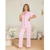 image:imageEkouaer Womens Pajama Sets Button Down Pjs Lounge Sets 2 Piece Short Sleeve Sleepwear Soft Comfy LoungewearPink