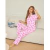 image:imageEkouaer Womens Pajama Sets Button Down Pjs Lounge Sets 2 Piece Short Sleeve Sleepwear Soft Comfy LoungewearPink Bow