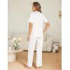 image:imageEkouaer Womens Pajama Sets Button Down Pjs Lounge Sets 2 Piece Short Sleeve Sleepwear Soft Comfy LoungewearWhite