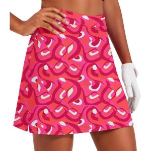 image:imageEkouaer 16 Golf Skorts for Woman with Inner Pockets Silicone Grippers Tennis Skirt Quick Dry Athletic Pickleball SkortArt Wave