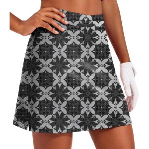 image:imageEkouaer 16 Golf Skorts for Woman with Inner Pockets Silicone Grippers Tennis Skirt Quick Dry Athletic Pickleball SkortBlack Floral