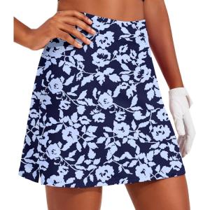 image:imageEkouaer 16 Golf Skorts for Woman with Inner Pockets Silicone Grippers Tennis Skirt Quick Dry Athletic Pickleball SkortNavy Flower