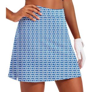 image:imageEkouaer 16 Golf Skorts for Woman with Inner Pockets Silicone Grippers Tennis Skirt Quick Dry Athletic Pickleball SkortNavy Pattern