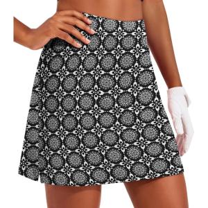 image:imageEkouaer 16 Golf Skorts for Woman with Inner Pockets Silicone Grippers Tennis Skirt Quick Dry Athletic Pickleball SkortWhite Floral