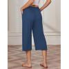 image:imageEkouaer 3 Pack Women Capri Pajama Pants 2026 Ruffle hem Lounge Pants Drawstring Pj Bottoms with PocketsBlack  Navy Blue  Light Heather Gray