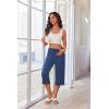 image:imageEkouaer 3 Pack Women Capri Pajama Pants 2026 Ruffle hem Lounge Pants Drawstring Pj Bottoms with PocketsBlack  Navy Blue  Light Heather Gray