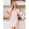 image:imageEkouaer Cotton Nightgowns for Women Pleated Sleep Shirts Short Sleeve Night Shirt Lace Trim Sleep Dress Ladies GownFloral White