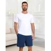 image:imageEkouaer Mens Pajama Shorts Bamboo Viscose Breathable Soft Sleep Short Elastic Waist 2026 Lounge PJ Short with PocketsDark Blue