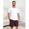 image:imageEkouaer Mens Pajama Shorts Bamboo Viscose Breathable Soft Sleep Short Elastic Waist 2026 Lounge PJ Short with PocketsDark Red