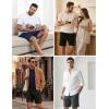 image:imageEkouaer Mens Pajama Shorts Bamboo Viscose Breathable Soft Sleep Short Elastic Waist 2026 Lounge PJ Short with PocketsDark Red